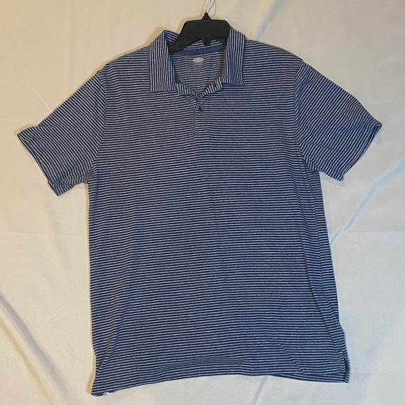 Old Navy Men’s Blue Striped Polo Shirt Large - Picture 1 of 4